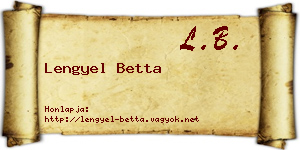 Lengyel Betta névjegykártya